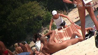 Real beach voyeur video with sexy European babes