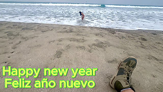 I Celebrate New Year on the Beach with My Horny Stepmother, We Have Sex on the Beach.