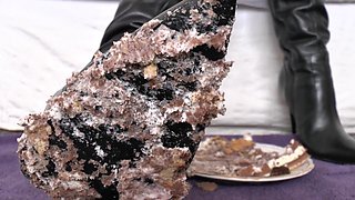 Smoking Mistress and Cake From Boot Soles POV Clip, Lady Victoria Valente