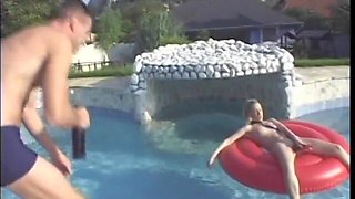Young Blonde Summissive Slut with Small Tits Yasmine Gold Was Drilled by Her Dominant Boyfriend Near the Pool