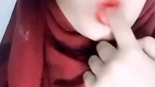 Long Time No See with My Girlfriend Hijab Big Natural Breasts Horny Plug Pussy