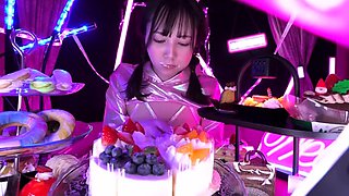Japanese babe toys nips