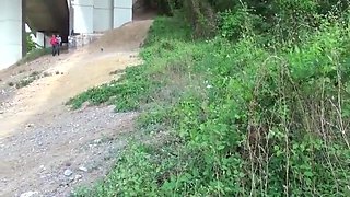 Bitch Serves Many Dicks Outside