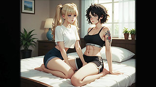 Step sister seduces Step brother invited her lesbian friend while parents aren't home part - 3