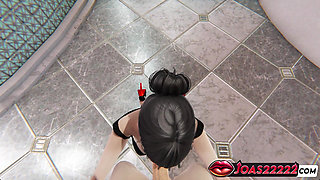 Yayoi In Black Dress Make The Best Blowjob Ever In 2025 With Massive Cumshot 3D Porn POV Animation