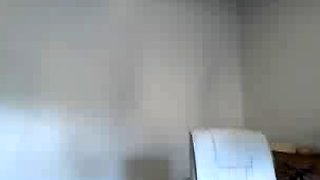 Busty curly brunette with big boobs fucks on couch