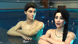 Cartoon teen daddy, dad daughter love story, oil massage cartoon