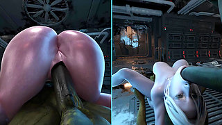 Lara and Tifa suck ogre cock while getting fucked in the pussy and ass at the same time. Monster fun 3D Hentai Game