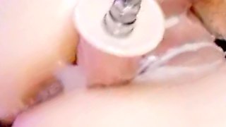 Fucking a Creamy Pussy with a Big Dildo