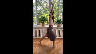 teasing yoga in tight long skirt