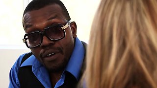 Interracial blowjob outdoors sucking big cock in hd