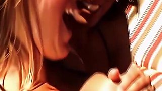Sienna West and Trina Michaels Get Down on Their Knees to Suck Cock Outdoors