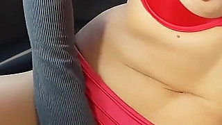 Sexy Girl Wasn't Caught While She Masturbating on the Backseat of Car.4k