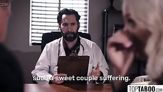 Breeding Doctor Fucks Blonde Wife - Cuckold Creampie & English Subs