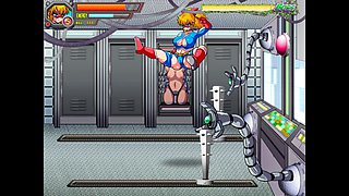 Superhero nymph goes nude street wrestling against villains in Umbreaker game