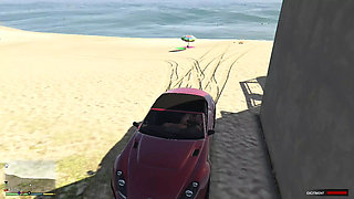 Trevor Sneaky Cheating with thick and curvy of dominant woman with perfect natural tits Tracey in his GT in the Beach part 2
