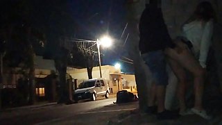 Sex in Outdoor Watch While We Fuck on the Street Flashing Skirt No Panties Caught