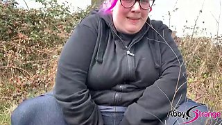 German Goth BBW Abby Strange Piss Fetish - Pee public!