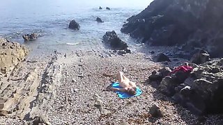 Exhibitionist Flashes His Dick For A Nudist Milf. She Sucked On The Beach