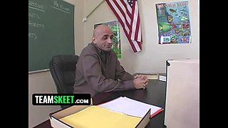 Sunny Lane's Mini Skirt Gets Pounded By Prof's Cock In School
