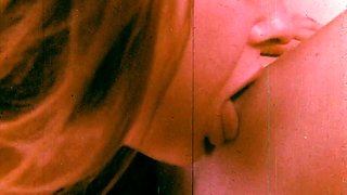 Blonde hottie and brunette slut licks and kisses each others