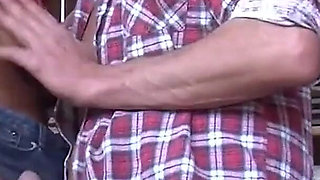 Milf seduced guy with massive cock and fucks at the barn