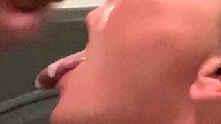 Up Close Drenched in Sperm Submissive Massive Facial