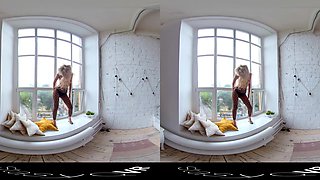 Fishnet Goddess - Blonde, Shaved, Striptease - Sexlikereal