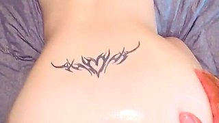 White Teen Fucked Doggy Style with Baby Oil Involved (no Diddy)