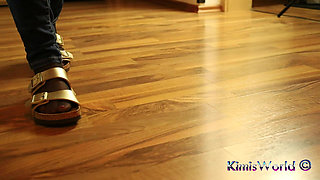 Golden Slides & Sheer Nylon - Slow Dangling in Warm Light