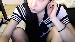 Korean Teen In School Uniform Masturbation