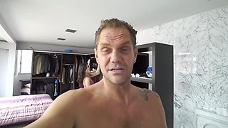 Busty milf Nekane jerks him off so good, he cums  in minutes