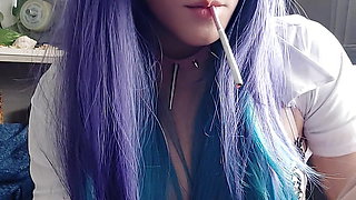 Cute Anime Girl smoking a cig (ask me for full vid)