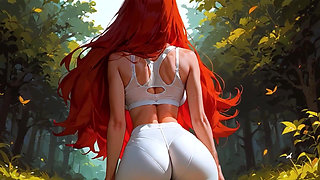 Amazing Yoga Pants Cameltoe Tease Close up! Dance Big Boobs Redhead