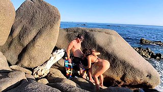 Johnny Sins and babe make love on the beach