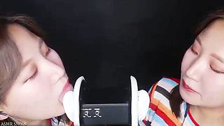 ASMR Snow Twin Ear Licking: Babe, Asian  Bongacams Porn