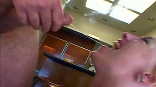 Nasty Babe Strokes a Older Man and Gets Pumped Hard on the Bed