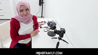 HijabFamily - Arab teen stepsister Naudi Nala needed a 1000 dollars loan from her hung stepbro
