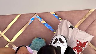 a thief in a mask looking for big tits and horney latine pussy