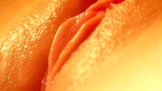Extreme Close up Oily Pussy Play