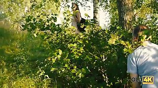 Old4k. cutie sucks older cock and gets it in her tiny snatch outdoors