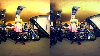 207 - Nicole Vice - Blonde Solo Model Nude On Motorcycle
