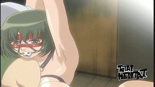 Pregnant hentai beauty gets tied up and masturbated really hard