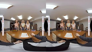 Naughty America - College girls, Ava Sinclaire, Coco Lovelock, & Penelope Kay, give up their wet pussies to get out of class early