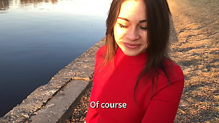 Young girl play with transmission of her new friend
