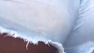 Teasing in Sexy Hot Pants Squeezing My Boobs Spanking My Booty