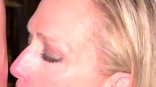Cfnm femdom slut blowjob and facial