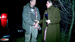 Night Fucking outdoor huge tits babe Clanddi Jinkcego with peeing