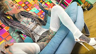 Deep into tattooed beauty Anuskatzzs holes