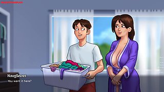 Summertime Saga 05 - Hot MILF Needs Massage From Horny Pervert Tenant, Guy Seduces Sexy MILF with a Massage